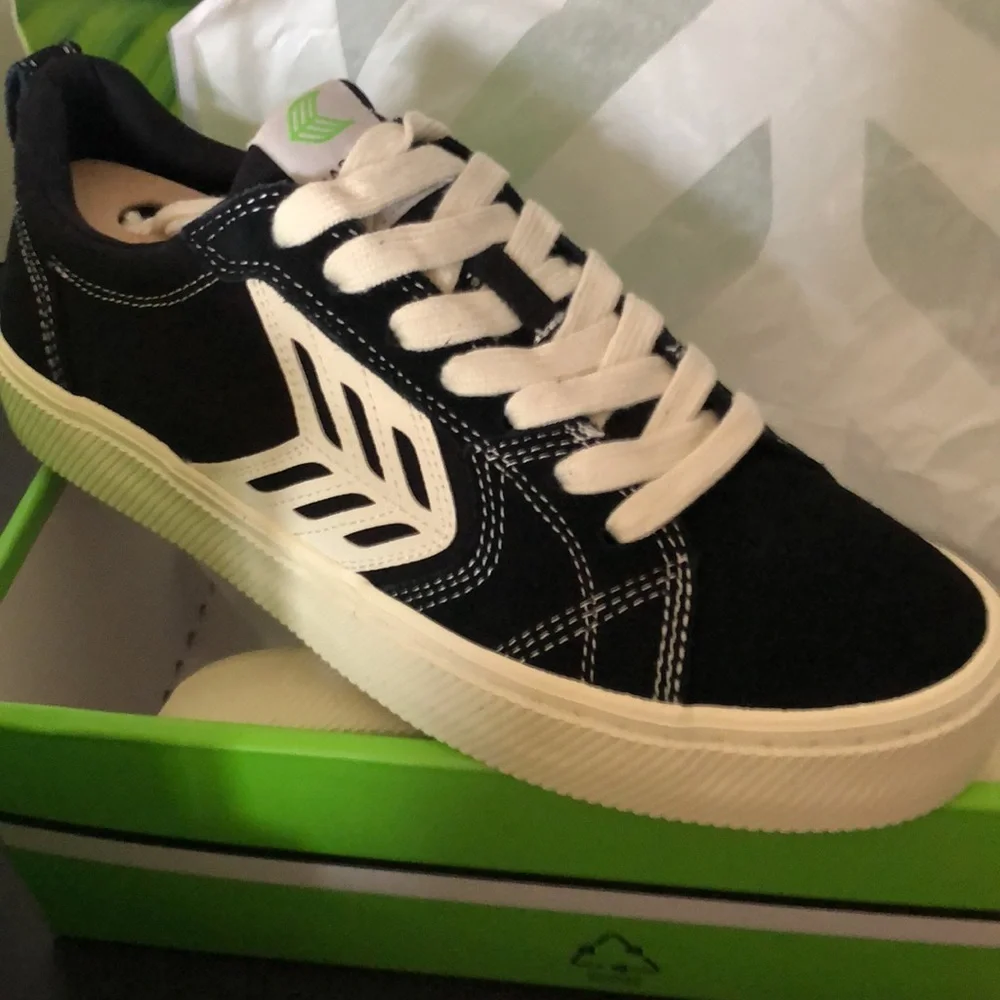 Cariuma Catiba ProBlack Suede Canvas Contrast Thread Ivory Sneaker new 8.5 men_6